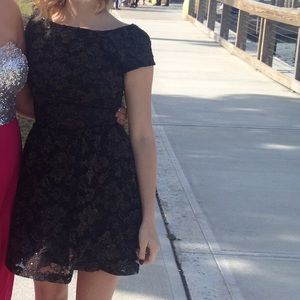 Black dress with good glitter floral design